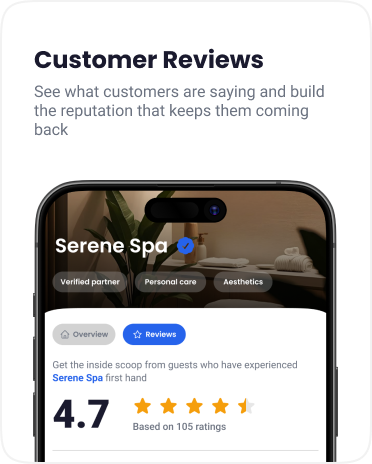 Customer Reviews — See what customers are saying and build the reputation that keeps them coming back.